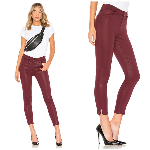 J Brand Denim - J Brand Alana High Rise Crop Skinny Coated Jeans